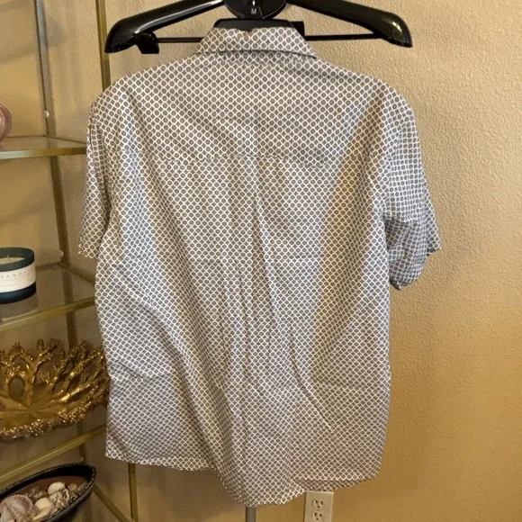 Wrangler Wrancher Western Snap Shirt Mens Large Geometric Print Short Sleeve - Picture 3 of 5